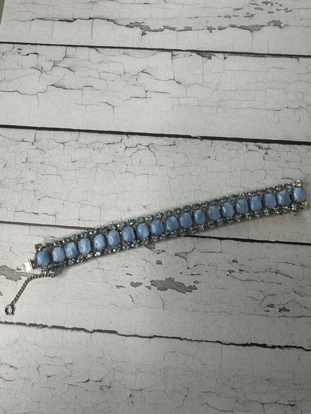Light Blue Crystal Statement Bracelet - Women Jewelry